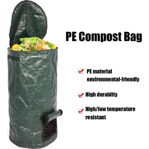 Organic Waste Kitchen Garden Yard Compost Bag Environmental PE Cloth Planter Kitchen Waste Disposal Organic Compost Bag
