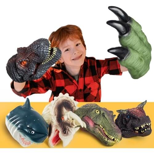 Boys Dino Gloves Battle Dinosaur Head Gloves Dino Velociraptor Claws Anime Accessories Adults Dragon Hand Puppet Gifts For Child