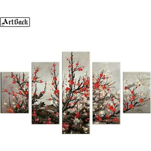 Full square 5d diamond painting plum landscape diamond mosaic handmade crafts home decoration