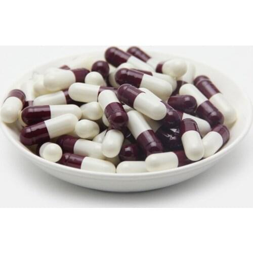 1000PCS Size 0# Purple Red White Empty Medicine Powder Refillable Capsules, Gelatin Separated Medicine Pill Hollow Capsules