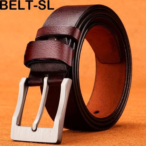 New Cow Leather Belt Luxury Strap Male Belts For Fashion Classice Vintage Pin Buckle Men Belt High Quality Large size