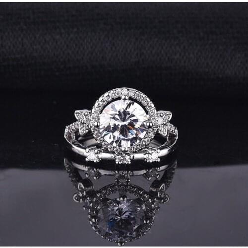 Luxury Wedding Ring Multi-Layer Geometry Round Jewelry Inlay AAA Cubic Zircon Womens Wedding Engagement Accessories Pair Rings