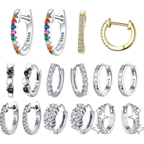 Brincos 925 Sterling Silver Daisy Flower Stud Earrings for Women Crystal Plane Feather Fashion Earrings Bijoux Silver Jewelry