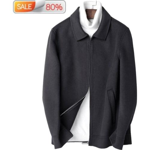 Wool Autumn Winter Jacket Men Double-sided Woolen Short Coat Mens Jackets and Coats Abrigo Hombre P-JK00601 ND132A