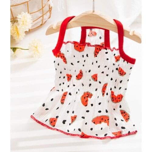Dog Summer Suspender Dress Cat Breathable Fresh Fruits Skirt Pet Print Clothes For Puppy Small Middle Dog Girl Pet Supplies