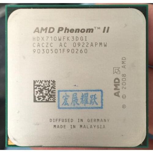 AMD Phenom II X3 710 - HDX710WFK3DGI Three Core AM3 938 CPU 100% working properly Desktop Processor
