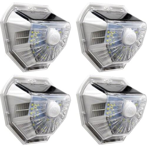 4pcs 40 LED Solar Light Outdoor Solar Lamp PIR Motion Sensor Wall Light Waterproof Solar Powered Sunlight For Garden Decoration