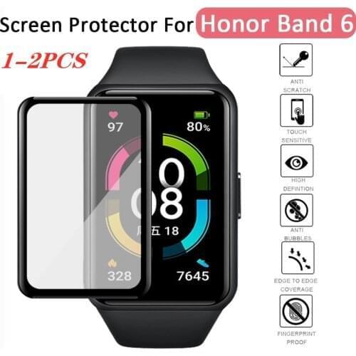 1-2PCS Watch Film For Huawei Honor Band 6 3D Screen Protector For Honor Band6 Protective Film For Huawei Honor Band6 3D Cover