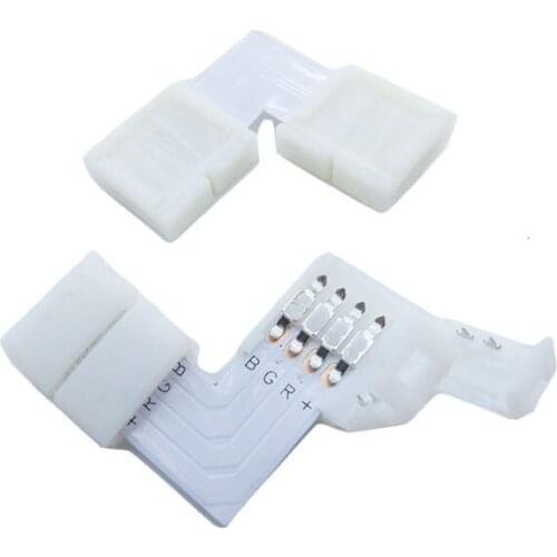 10sets/Lot LED RGB Strip PCB board connector 10mm 4 Pin RGB Strip "L" type PCB connector for LED Strip Corner direction Changing