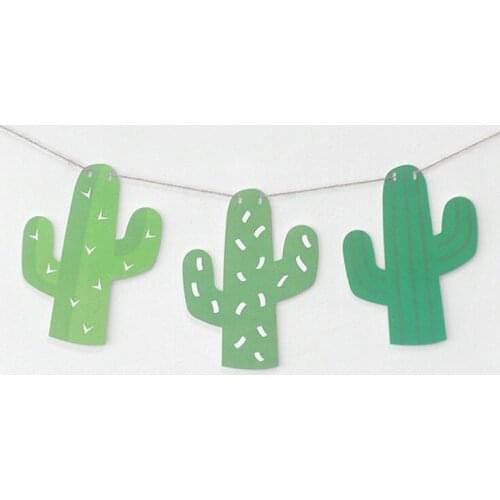 2018 New 10pcs cactus plant paper card hanging flag flags, wall decoration, photo wall decoration, home decoration