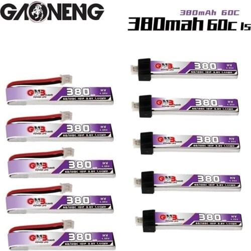 10Pcs/Sets GAONENG GNB 1S 3.8V 380mAh 60C HV Lipo battery PH2.0 Plug for UK65 US65 Happymodel Mobula7 Snapper BetaFPV 65S Drone