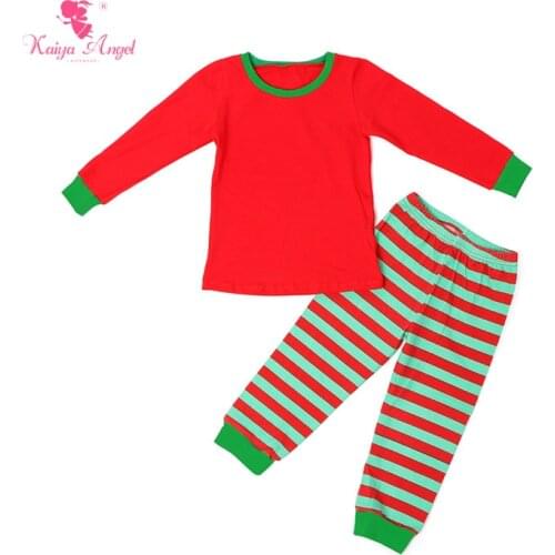 2018 Kaiya Christmas Toddler Kids Wholesal Fall Girls Boys Striped Boutique Outfits Clothes Birthday Gift Party Baby Pajamas Set