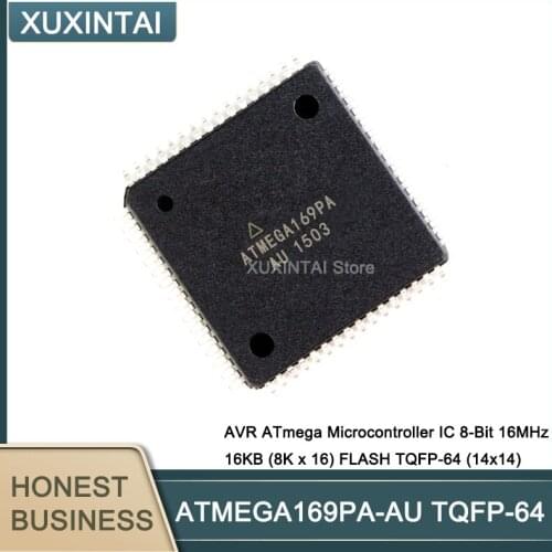 50Pcs/Lot ATMEGA169PA-AU ATMEGA169PA AVR ATmega Microcontroller IC 8-Bit 16MHz 16KB (8K x 16) FLASH TQFP-64 (14x14)