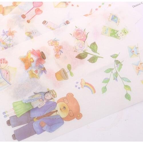 6 pcs/pack Uncle Bear Decorative Stickers Adhesive Stickers DIY Decoration Diary Stationery Stickers Children Gift