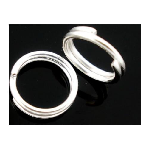 8SEASONS 400 PCs silver-color Double Loops Open Jump Rings 8mm Dia. Findings (B04161)