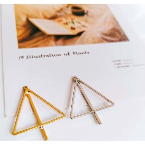 KC Gold White K Plated Eardrop Pendant Charms Triangle Jewelry Component Diy Handmade Material for Earring Necklace 8pcs