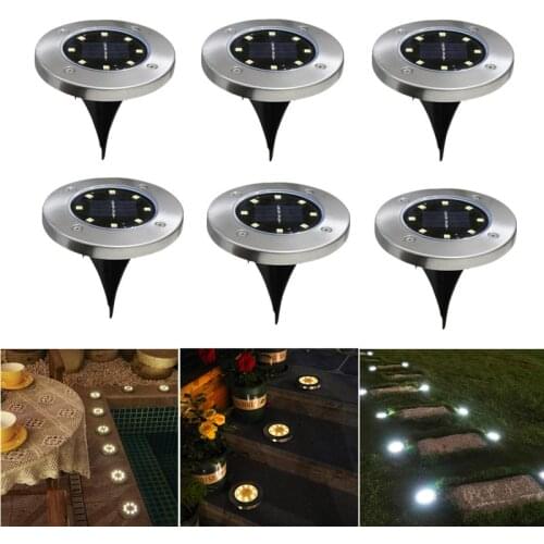 8 LED Outdoor Solar Garden Lights Waterproof In-Ground Light Solar Lamp Lighting for Pathway Yard Deck Decor White/Warm White