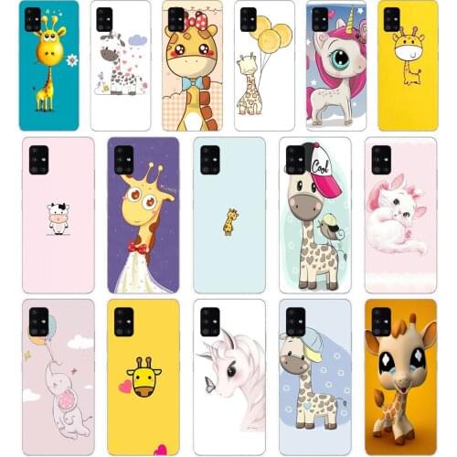 89AA Cartoon giraffe Soft Silicone Tpu Cover phone Case for Samsung Galaxy A31 A41 A51 A71 A40 2019 Case