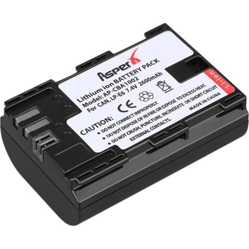 1pcs For Canon LP-E6 LP E6 LP-E6N 2600mAh Camera Batteria For Canon EOS 5DS R 5D Mark II 3 5D Mark III 6D 7D 60D 60Da 70D LP E6