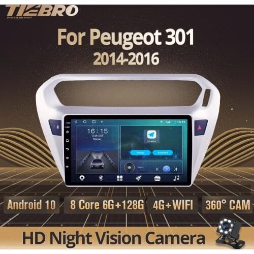 2DIN Android 10 Car Radio For Peugeot 301 2014-2016 Auto Radio Stereo Receiver GPS Navigation Car Multimedia Player NO 2DIN DVD