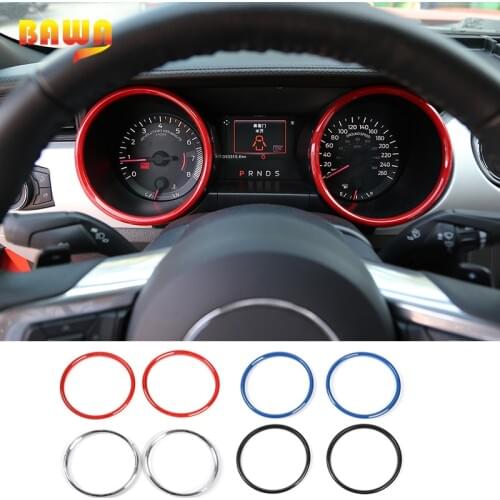 BAWA ABS Car Instrument Panel Dashboard Car Speedometer Frame Sticker For Ford Mustang 2015 Up Car Styling