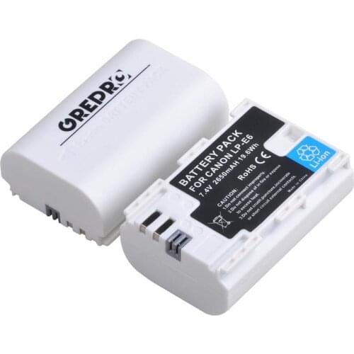 White Camera Battery LP-E6 LP-E6N for Canon LP E6, EOS 6D 7D 5DS 5DSR 5D Mark II IV 5D 60D 60Da 70D Camera