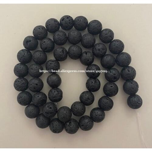 Free Shipping Natural Stone AA Quality Volcano Lava Round Loose Beads 15" Strand 4 6 8 10 12 14MM Pick Size For Jewelry Making
