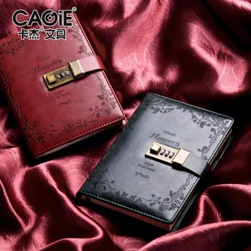 PU Leather B6 Diary Password Lock Notebook Vintage Lockable Note Book Traveler Journal Weekly Planner School Stationery Gift