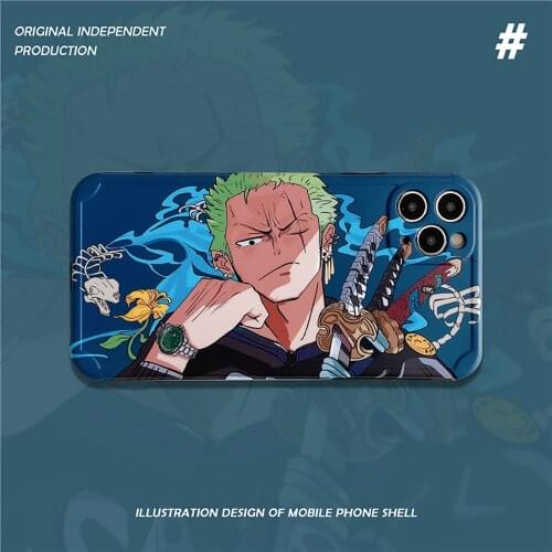 ONE PIECE Roronoa Zoro Phone Case Cover for Iphone 12 Pro Max X XR XS MAX 6 7 8 Plus 11 Pro Max