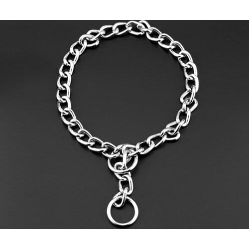 5Size High Quality Stainless Steel P Chain Snake Chain Dog Harness Twisted Necklace Pet Control Training Choker Collar Dog Leash