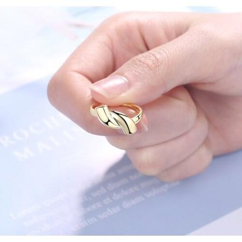 Hot sale Oufengfeng jewelry adjustable size open ring modern style geometric silver ring jewelry wholesale