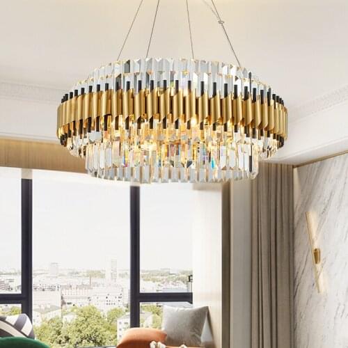 Hot! Luxury Design Modern Crystal Golden Chandeliers Modern Lighting Lustres For Home Lights