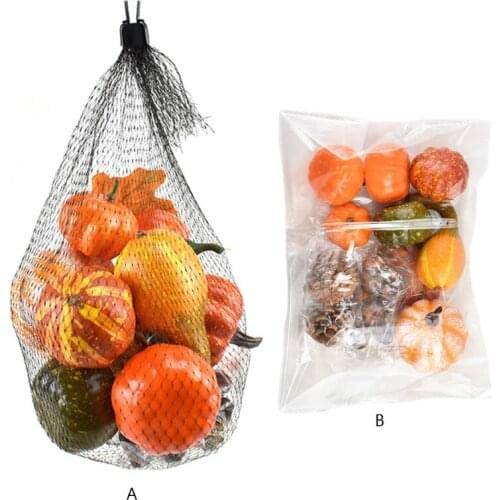 50pcs Simulation Pumpkins Artificial Assorted Fake Maple Leaves Pinecones Acorns for Halloween Thanksgiving Party Home