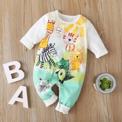Newborn Little Baby Boy Clothes Organic Cotton Overalls Fall Onesie Children Toddler Girl Romper Infant Jumpsuit Animal Costume