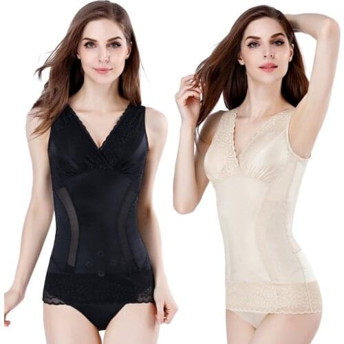 Volcanic Energy Stone Body Shaping Corset Women Waist Trainer Tummy Control Underwear Shapewear Top Clothing Female Lace Vests