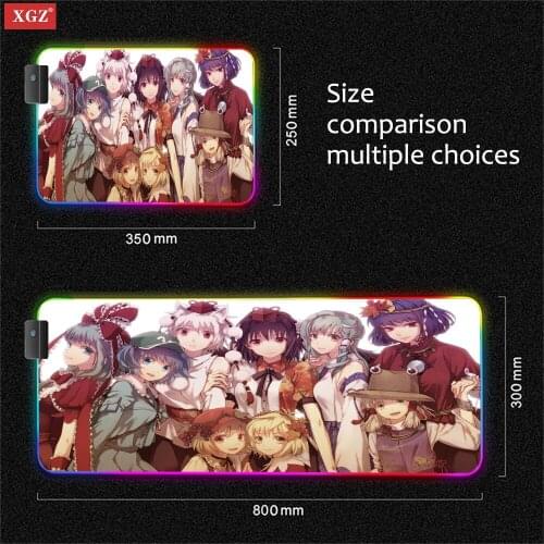 Cartoon Anime Beautiful RGB Mouse Pad Anti-skid Pad Mouse Pad Large Pad Suitable for Desktop Keyboard XL Mouse Pad Backlit Mouse