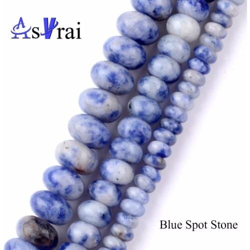 Natural Blue Spot Stones Rondelle Beads For Needlework Jewelry Making 4mm*6mm Spacer Beads Diy Bracelets Necklaces Accessories