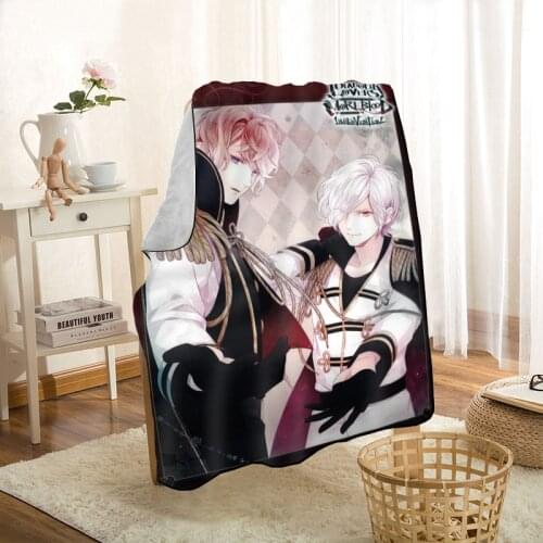 Cute Diabolik Lovers Anime Throw Blanket Personalized Blankets On For The Sofa/Bed/Car Portable 3D Blanket For Kid Home Textiles
