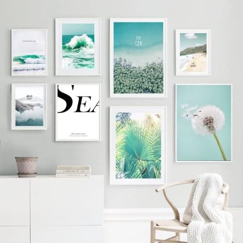 Dandelion Sea Forest Beach Palm Leaf Wall Art Canvas Painting Nordic Posters And Prints Wall Pictures For Living Room Home Decor
