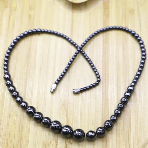 4 Pieces of Natural Stone Magnetite Hematite Loose Beads Non-magnetic Black Gallstone Necklace Mens and Womens Necklaces