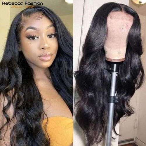 Rebecca Body Wave Lace Front Wigs For Women Brazilian Remy Body Wave Human Hair Wig Pre-plucked Transparent 4x4 Lace Closure Wig