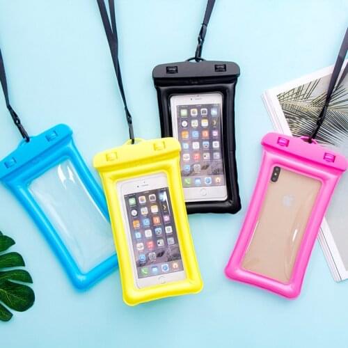 Swimming Hanging Neck Touch Screen Diving Sealed Transparent Inflatable Mobile Phone Waterproof Bag
