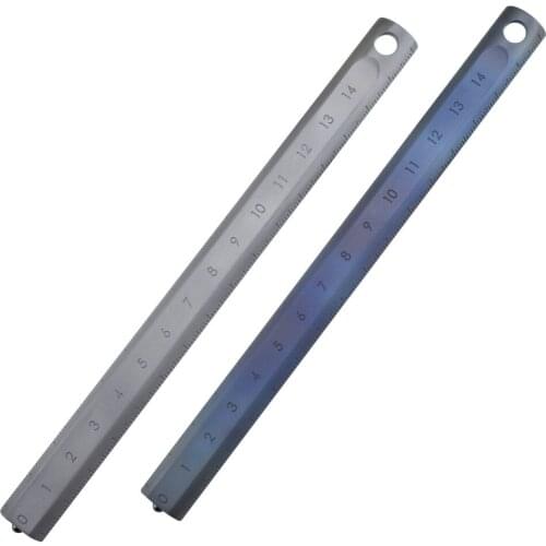 Titanium Alloy Straight Ruler EDC Pocket Measuring Tools with Ceramic Beads and Sheath for Student School Office