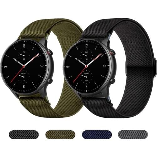 Nylon Solo Loop Strap For Huami Amazfit GTR 2 band Fabric Elastic for Amazfit GTS 2 Bip S & Stratos 3 Belt bracelet Watchbands