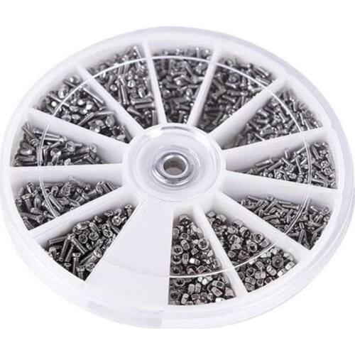 600 PCS Screws Nuts Repair Kits 12 Kinds Stainless Steel Tiny Hex Electronics Assortment Kit For Sunglass Watch Spectacles Phone