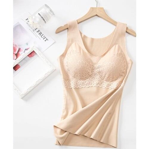Linbaiway Sexy Seamless Warm Vest for Women Underwear Push Up Chest Pad Winter Autumn Vest Female Slim Tanks Tops Camisole