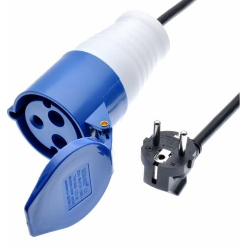 Euro CEE Plug to IEC309 332C6 Power Cords, 16 Amps, 250V, H05VV-F 1.5mm Cable,332P6 inlet to plug into Schuko Outlet Socket