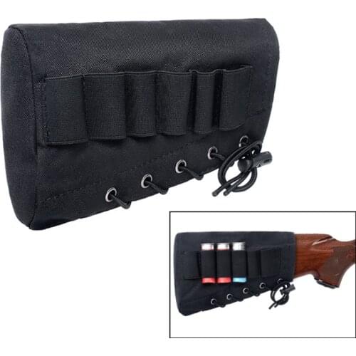 Tactical Airsoft Rifle Shotgun Pouches Adjustable Butt Cartridges Stock Shell Holder Ammo Buttstock Cartridge Carrier Pouch