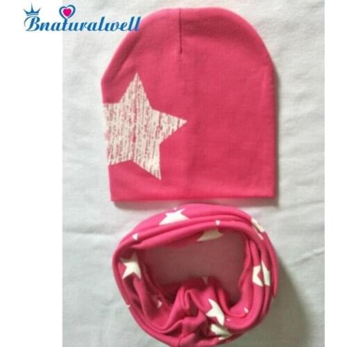Spring Baby Hat Star Pattern Cute Kids Hat Scarf Baby Girl Boy Soft Warm Beanie O Ring Neckerchief Scarves Dropshipping H060S