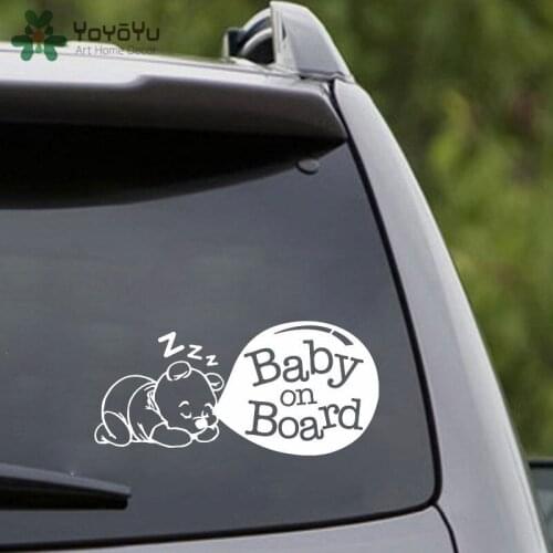 High Quality Baby On Board Quote Wall Decal Cute Cartoon Car Decal Vinyl Kids Wall Sticker Car Tail Warning Logo Design DIYZW237